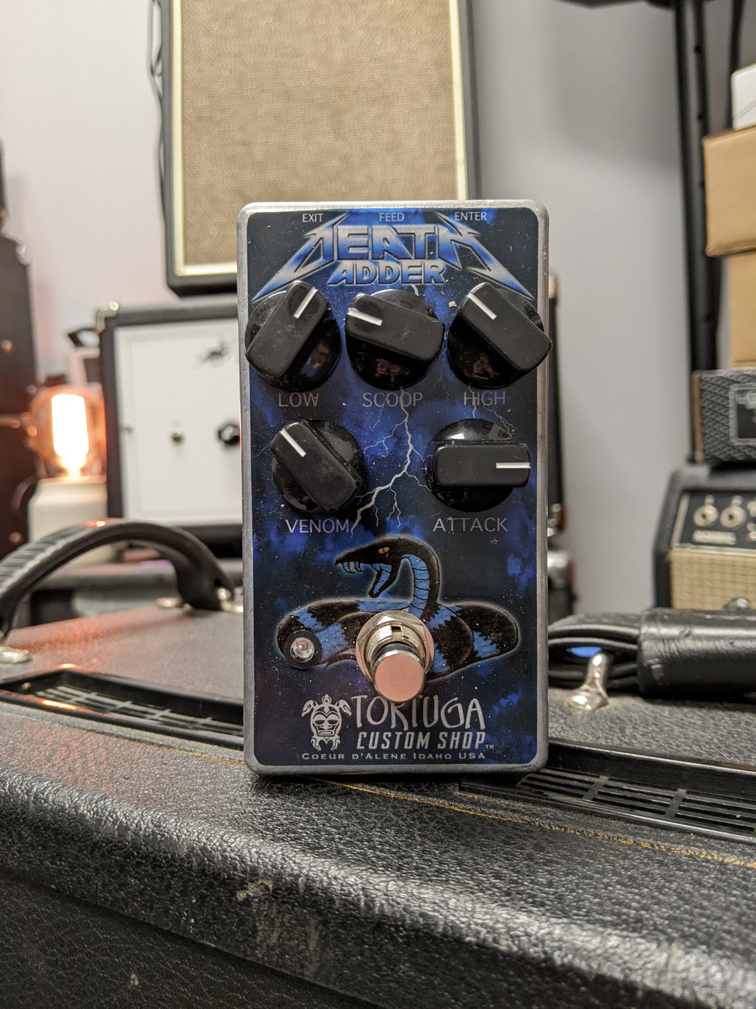 death knob pedal Death Adder "Ride The Lightning" Custom Art – Stompbox Sonic